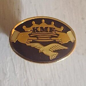 KMF Gold Crown Vintage Lapel Pin Tie Tack Brooch